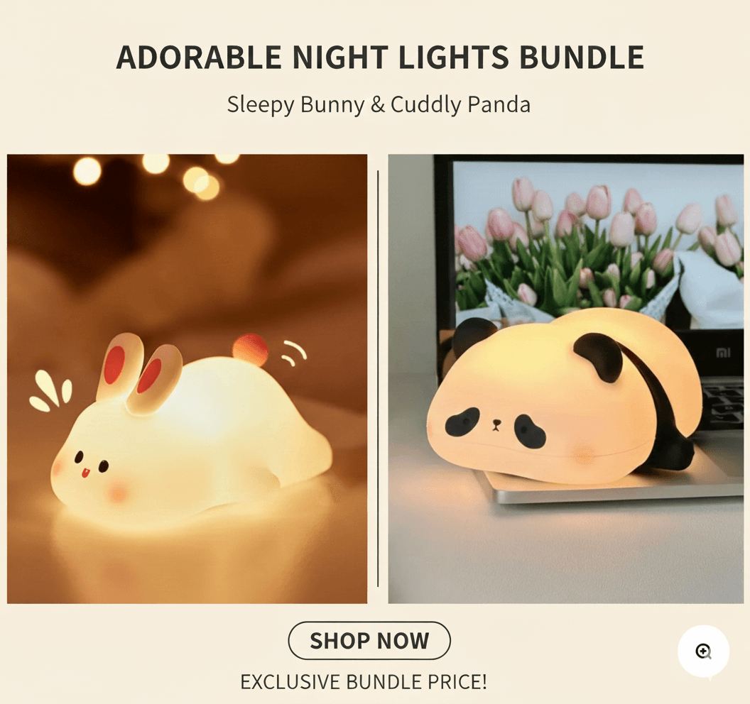 Cute Silicon Led Plushy Night Lamp Usb Rechargeable Touch Control-50% Off