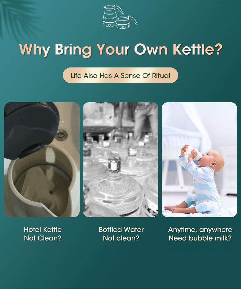 Foldable And Portable Teapot Water Heater 0.6L