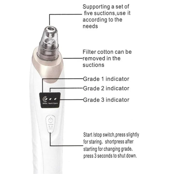 5 in 1 Blackheads Remover Pore Cleaner | Rechargeable