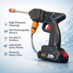 Rechargeable wireless car washer with a 48V battery