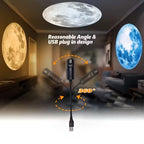 Galaxy Planet & Moon Projector Lamp – 360° Rotating USB Night Light
