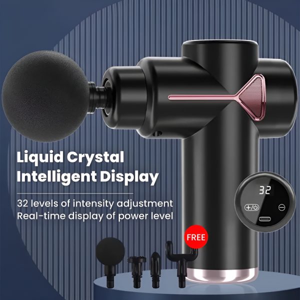 4-in-1 Ultra-Quiet Massage Gun – Deep Tissue Pain Relief with 4 Heads & Adjustable Speeds myshopideas