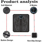 EMS Foot Massager Mat, Electric USB Charging Smart Display Tens Acupuncture