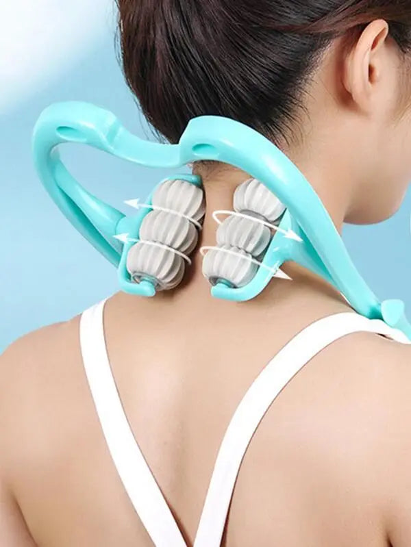 6-wheel Manual Neck Massager, Handheld Grip Neck Kneading – Tezon.pk