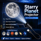 Galaxy Planet & Moon Projector Lamp – 360° Rotating USB Night Light